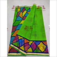 Cotton Fancy Kota Doria Hand Brush Paint Saree