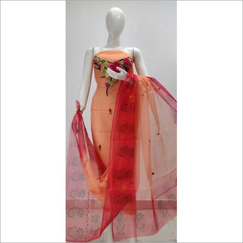 Trendy Kota Doria Cotton Printed Work Dress Material