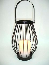 Iron Powder Coated Hanging Candle Holder - 10x6 Inches, Black Powder Finish | Fancy Irregular Design, Sustainable Metal Decor
