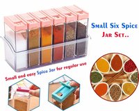 Spice Jar 6 Pcs Set, Easy Flow Storage, Idle For Kitchen- Storage Box Container (Color May Vary)