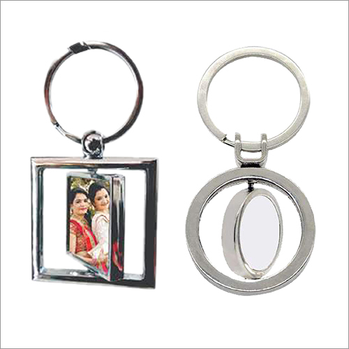 Metal Rotate Photo Printed Keychain