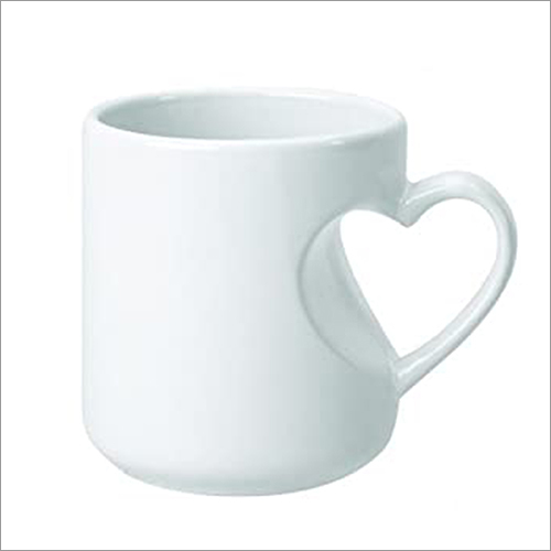 Heart Handle Cut White Mug Printing Services
