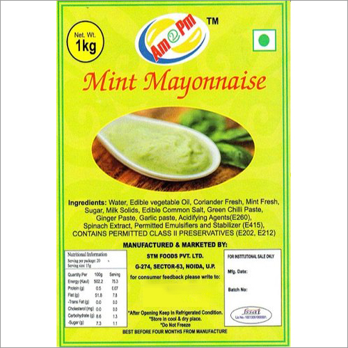 Mint Mayonnaise - Fresh Ingredients Blend | Easily Digestible, Grade A Quality, Ideal for Household and Hotel Use, Enhances Flavor of Various Cuisines