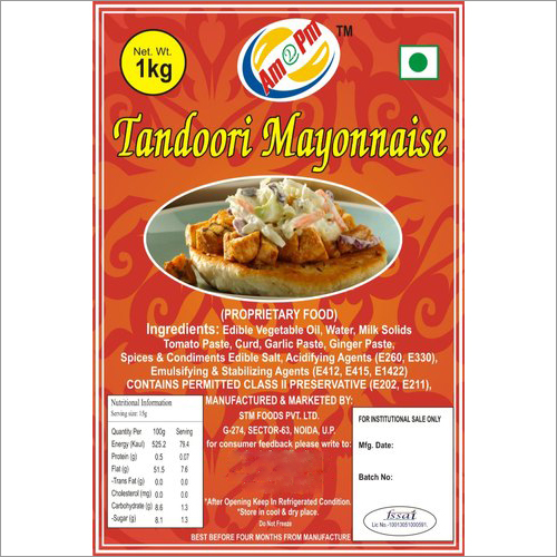Tandoori Mayonnaise - Creamy Fusion of Western & Desi Masala, Ideal for Vada Pao, Kathi Rolls & Dosa Enhancements | Easily Digestible, Grade A Quality