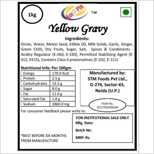 Yellow Gravy - High Purity, Long Shelf Life up to 12 Months | Easily Digestible, Grade A, Ideal for Household, Hotel, and Food Use