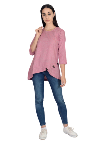 Remtex Women Cotton Top Pink