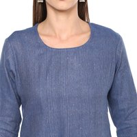 Remtex Women Cotton Top Blue
