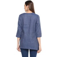 Remtex Women Cotton Top Blue