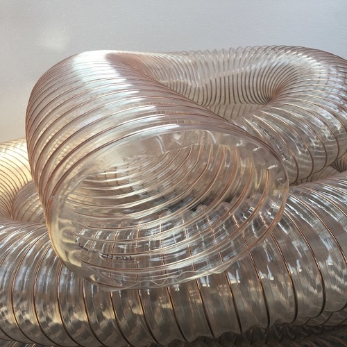 PU Flexible Transparent Duct Hose - PU Material Size 28mm - 500mm Transparent Color -40Â°C to 90Â°C Temperature Range Steel Wire Reinforcement