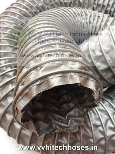 High Temperature Hose With Stainless Steel Wire Reinforced Special Coated Glass Fabric Hose Hardness: Yes