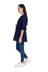 Remtex Women Cotton Blue Casual Top