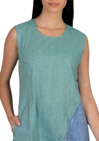Remtex Women Cotton Casual Turquoise Blue