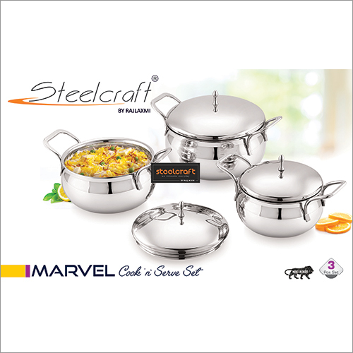 Stainless Steel Cookware And Serving Set