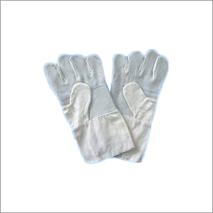 Chrome Canvas White Leather Gloves By SAIRAJ ENTERPRISES