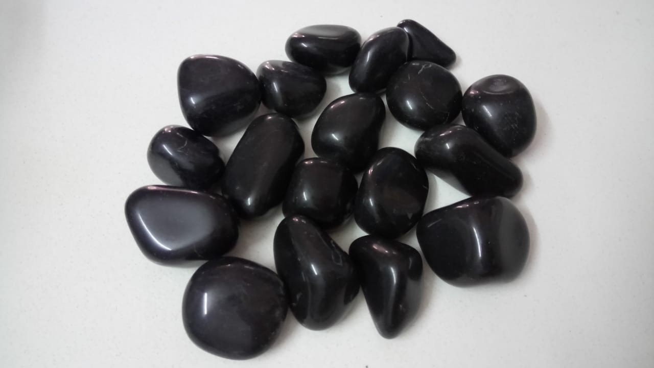 High Quality Best Sale Decoration Jet Black Double Polished Pebble