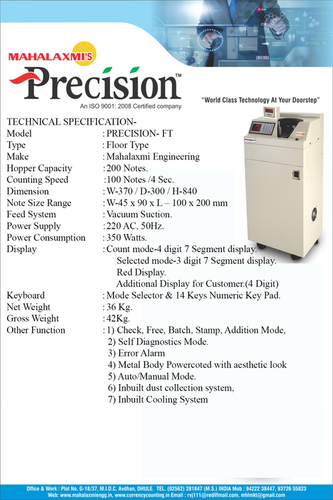 White Precision-Ft Cash Counting Machine