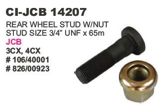 Rear Wheel Stud w/Nut Stud  JCB