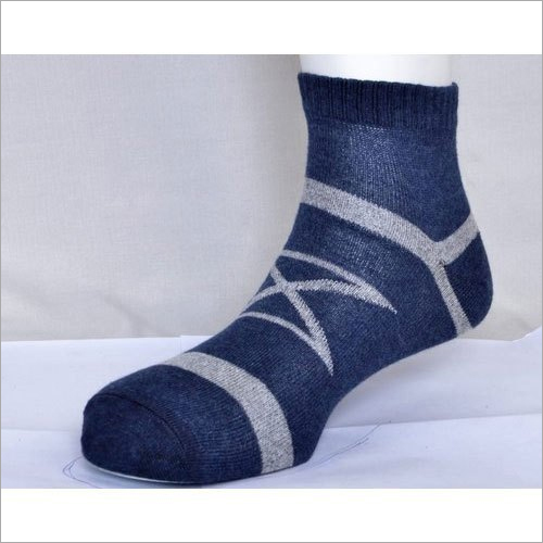 Mens Blue And Grey Cotton Socks