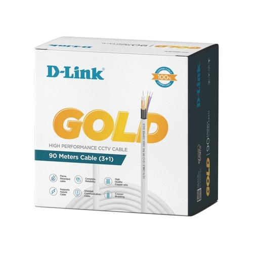 CCTV Cables 3 + 1 GOLD 100% Copper Cable - 90 Mtr