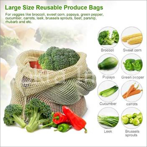 Cotton Mesh Drawstring Bags