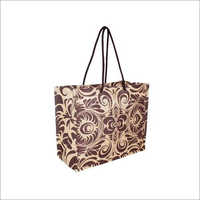 Allover Floral Print Pp Laminated Jute Tote Bag - 33cm H X 41cm X 18cm With Shoulder Length Rope Handle, Eco-friendly, Reusable, Ideal For Shopping, Gift, And Promotion