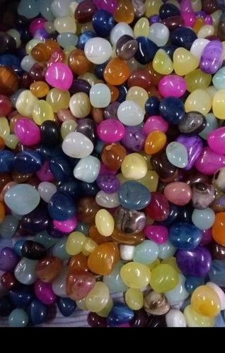 Multicolor Supper Finished Round Polished Colored Mix Onyx Pebbles Stones Solid Surface