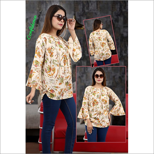 Ladie Stylish Tops - Printed Design in Various Colors , All Sizes for Effortless Summer Style