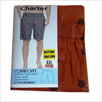 Night Wear Cotton Bermuda - Cotton, S/m/l/xl | Printed Design, Available In Various Colors, Designed For Male Comfort