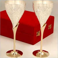 Goblet 2pcs Set - Metal 150-200mm, Gold | Elegant Design, Durable, Gift-ready Packaging