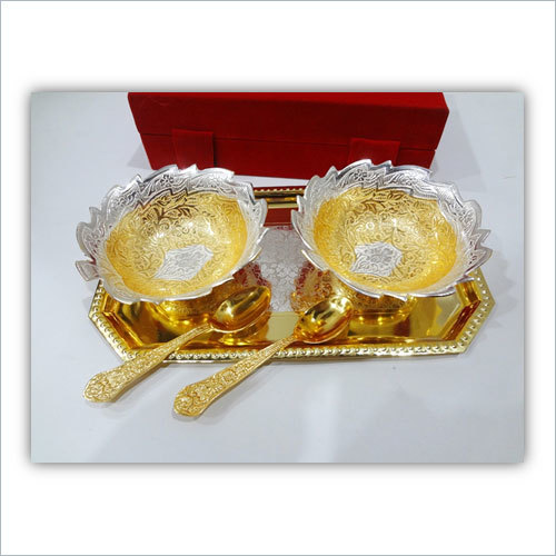 Gold and Sliver Plated Brass Bowl Set