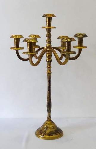 5 Arm Antique Gold Candleabra