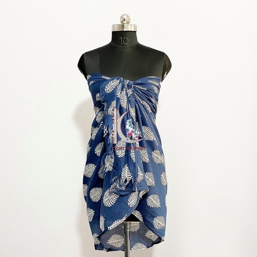 Indigo Hand Block Printed Soft Cotton Sarong