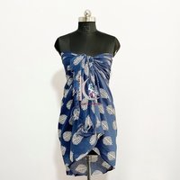 Indigo Hand Block Printed Soft Cotton Sarong