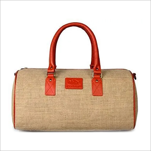 Jute Duffle Bag - Jute Material, 45 x 23 x 23 cm, 600 g, Holds Up to 5 Kgs | Customized Design, Long Service Life, Available in Various Sizes for Shopping