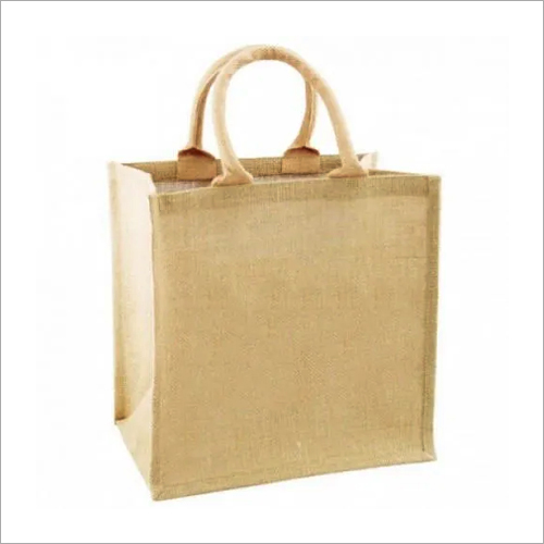 Jute Reusable Bag - 5kg Capacity, 35x39x10 cm Size | Handmade, Brown, Long Service Life, Customized Sizes Available