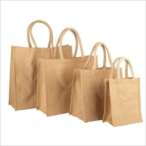 Jute Lunch Bag - Jute Material, Different Sizes Available, Brown Color | Customized Design, Long Service Life, Plain Pattern