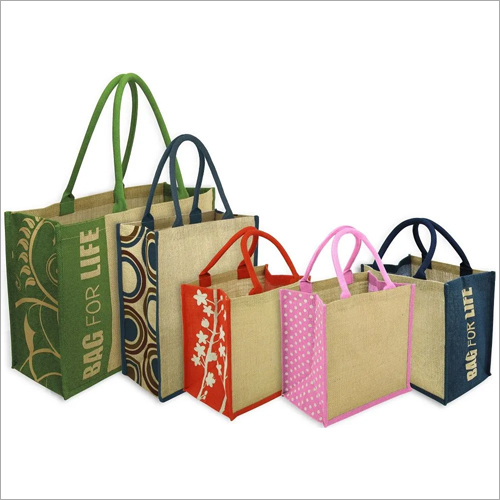 Jute Eco Friendly Bag - Jute Material, Various Sizes Available, Multicolor Design | Customizable Options, Long Service Life for Shopping Use