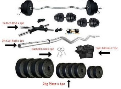Black Kd Weight Home Gym Dumbbell Set (10,12, 18, 22, 40 In Kgs)