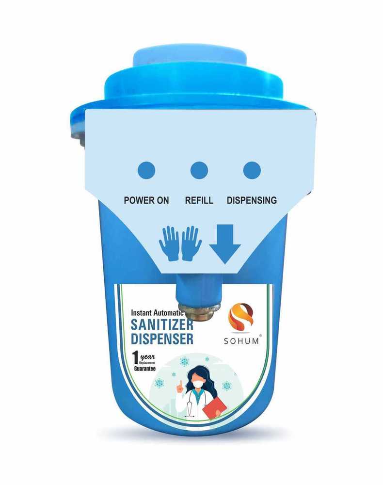 स्काई ब्लू सोहम इंस्टेंट ऑटोमैटिक सैनिटाइज़र सोप डिस्पेंसर