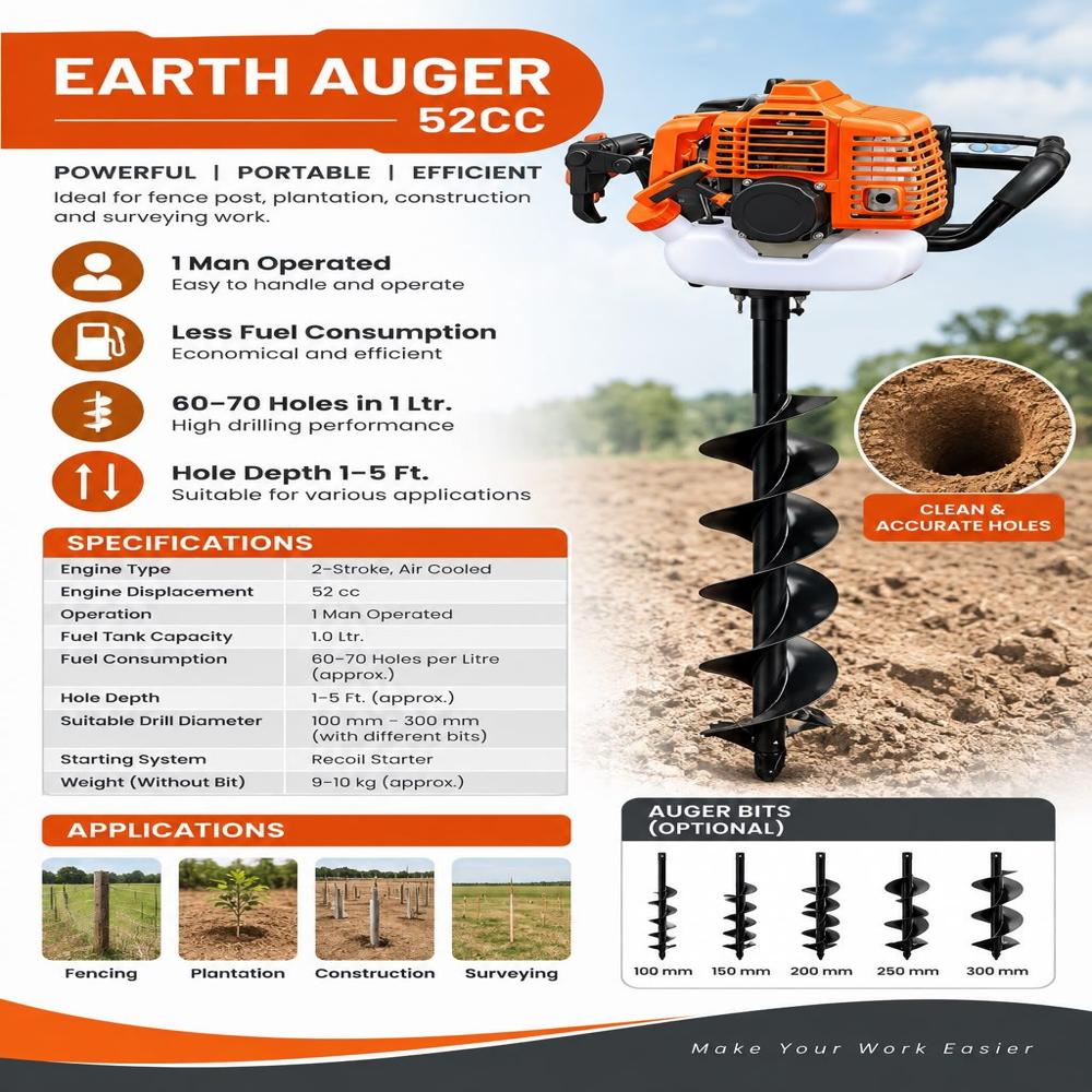 Earth Augers Machine - Voltage: 230 Volt (V)