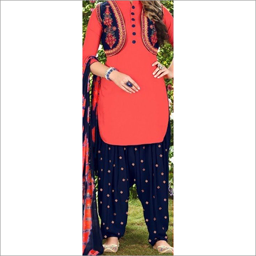 Ladies Fancy Patiala Suit With Koti Set