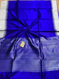 Pure Dupion Raw Silk Handloom Double Sided Temple Border Saree