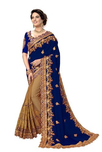 Red Silk Embroidered Work Saree