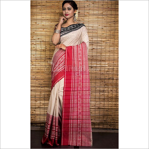 Fancy Khadi Cotton Bagompuri Saree - Khadi Cotton, Elegant Drapes, Available in Assorted Colors - Traditional Printed Design for Festive Occasions