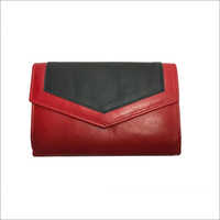 Black And Red Ladies Leather Wallet