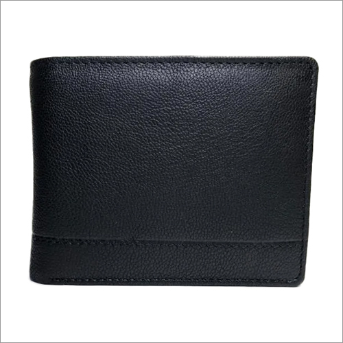 Mens Pure Black Leather Wallet