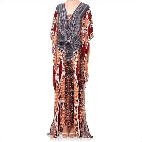 Ladies American Crape Digital Printed Kaftans