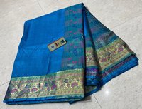 Pure Tussar Silk Saree With Banarsi Woven Border , Pallu & Blouse