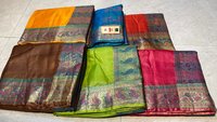 Pure Tussar Silk Saree With Banarsi Woven Border , Pallu & Blouse