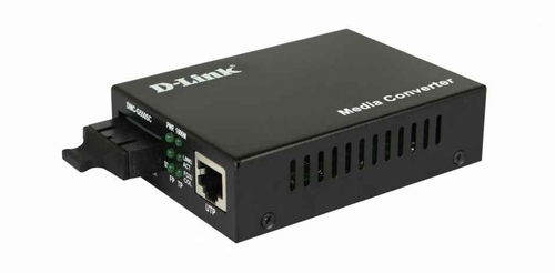 D-Link Fiber Media Converter - SC Type 15 Km Range 10/100/1000 Mbps Ideal for Airports Theaters Hotels and More